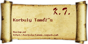 Korbuly Tamás névjegykártya