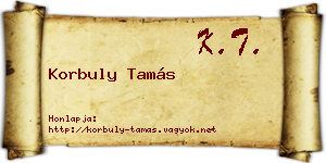 Korbuly Tamás névjegykártya